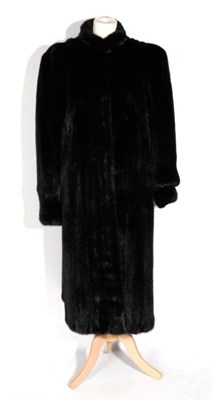 Lot 2144 - Glyn of Leinhardt Manchester Black Mink Coat, with Nehru style collar, cuffed sleeves, side pockets