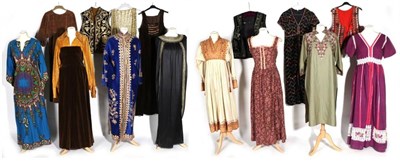 Lot 2158 - Assorted Circa 1970s and Ethnic Costume, including Marian Donaldson full length brown velvet...