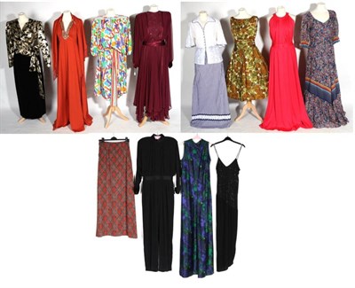 Lot 2162 - A Group of Ladie's Assorted 1970s and Later Clothing comprising a Roland Kerry black spaghetti...