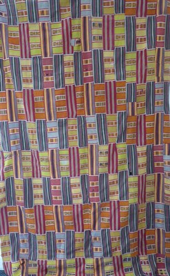 Lot 2172 - Early 20th Century Ghanian Kente Cloth, incorporating strips of striped patches in colours...