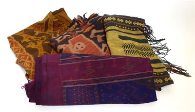 Lot 2175 - Indonesian Textiles, including two Sumba Hinggi hand woven in an ikat design, a Sumba weft...