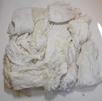 Lot 2205 - Assorted 19th Century and Later White Cotton Baby Robes and Day Dresses, and a cream silk...