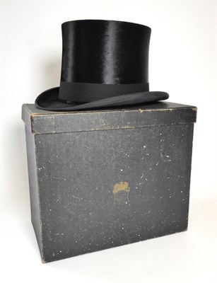 Lot 2233 - A Lincoln Bennett & Co Piccadilly, London Black Silk Top Hat, with original box