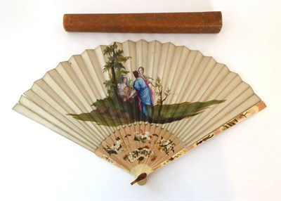 Lot 2238 - Late 19th Century Ivory Chinese Fan, with finely painted sticks and guards, paper mount...