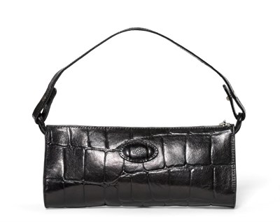 Lot 2260 - Mulberry Black Congo Leather Small Handbag, with oval leather fob to front featuring raised...