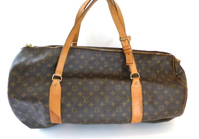 Lot 2273 - Louis Vuitton Monogram Large Cylindrical Weekend Bag, with tan leather trim, double zip...