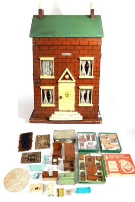 Lot 2004 - An Early 20th Century Painted Wooden Dolls House ";Park Villa";, with painted brick exterior,...