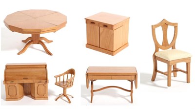 Lot 2007 - A Group of Good Quality Late 20th Century Dolls House Furniture by Cabinet Maker D A Fleming,...