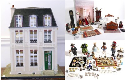 Lot 2009 - Modern Dolls House 'French Villa', with shuttered windows, back opening on three floors, fitted for