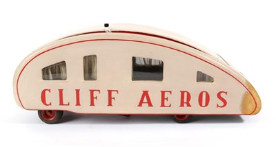 Lot 2010 - Original Alcetty Slip Stream Style Dolls Caravan 'Cliff Aeros', with lift off roof, enclosing three