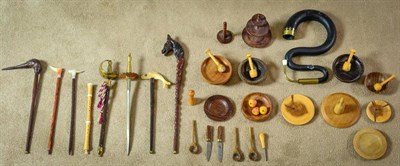 Lot 2015 - Assorted Dolls House Accessories, including a Small Times Miniatures skeleton clock, dated...
