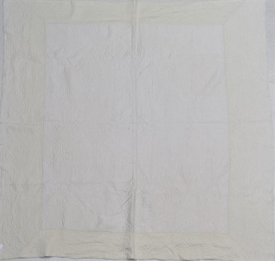 Lot 2045 - Late 19th Century Pale Yellow Quilt, with a wide cream border, and opposite design to the...