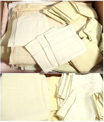 Lot 2058 - Assorted Circa 1920s and Later Table Linen, including yellow, pink and cream linen sets of...