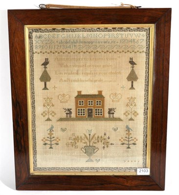 Lot 2103 - A George IV Needlework Sampler, by Mary Blythe of Hawes, North Yorkshire, Aged 10 Years, Dated...