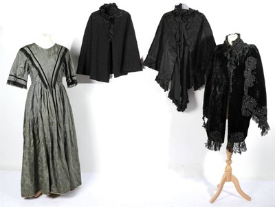 Lot 2117 - Assorted Late 19th and Early 20th Century Costume, including a Green Figured Silk Dress with...