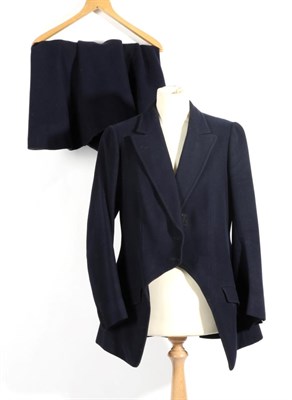 Lot 2128 - Circa 1930s Lady's Blue Wool Roberts and Carroll Cork St, London Riding Habit, in navy blue...