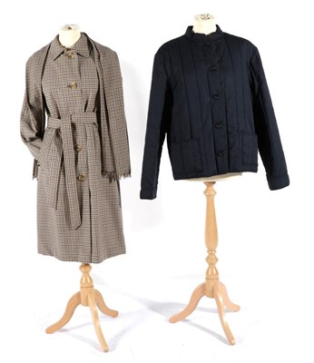 Lot 2174 - Circa 1980s Aquascutum Lady's Reversible Mac/Coat, in cream and navy and brown check, together with