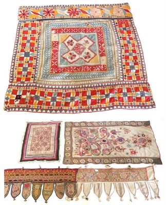 Lot 2184 - Early 20th Century Indian Gujarat Cotton Panel, appliquÅ½d and embroidered with the tree of life to