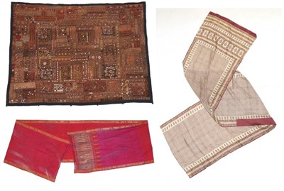 Lot 2186 - Indian Wall Hanging, constructed of differing sized panels, each hand embroidered and incorporating