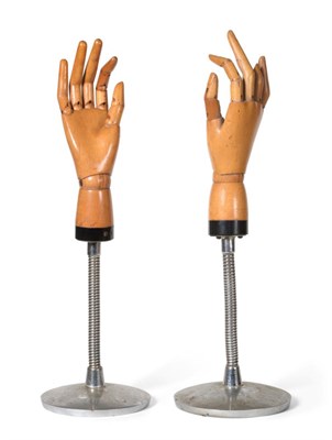 Lot 2227 - A Pair of Harris & Sheldon Ltd Birmingham Articulated Hands, mounted on a flexible chrome arm, on a