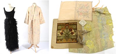 Lot 2233 - Circa 1930s and Later Costume and Accessories, including a peach silk dressing gown with...