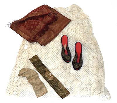 Lot 2237 - Assorted Decorative Costume Accessories, including an 18th Century Pouch or Pocket, embroidered...