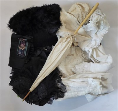 Lot 2242 - Assorted Costume Accessories, comprising white cotton undergarments of bloomers, combinations,...