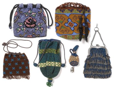 Lot 2247 - Assorted Late 19th to Early 20th Century Evening Bags, including a blue knitted purse with...