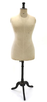 Lot 2252 - Victorian Mannequin on ebonised tripod stand and knop, printed with '50' to the neck