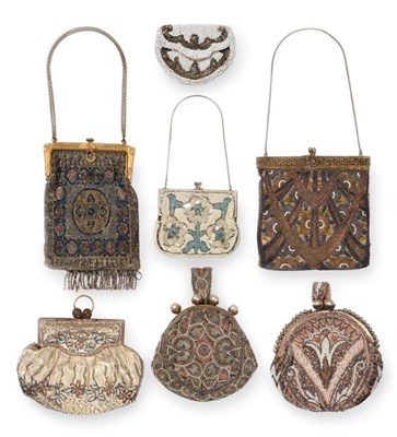 Lot 2254 - Circa 1900-1930s Evening Bags, including a French bead purse with decorative gilt metal mount,...