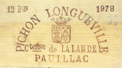 Lot 19 - Chateau Pichon Longueville 1978, Pauillac, owc (twelve bottles)