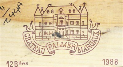 Lot 21 - Chateau Palmer 1988, Margaux, owc (twelve bottles)  With copy of original purchase receipt from...