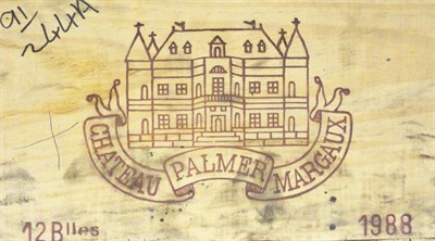Lot 23 - Chateau Palmer 1988, Margaux, owc (twelve bottles)  With copy of original purchase receipt from...