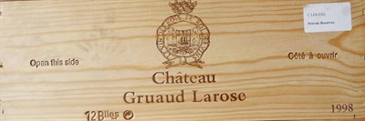 Lot 31 - Chateau Gruaud Larose 1998, St. Julien, owc (twelve bottles)  Stored at Playford Ross, Thirsk until