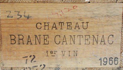 Lot 64 - Chateau Brane-Cantenac 1966, Margaux, owc (twelve bottles)