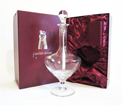 Lot 117 - A Chateau Latour Crystal Carafe/Decanter, the base etched with the Chateau Latour turret, with...