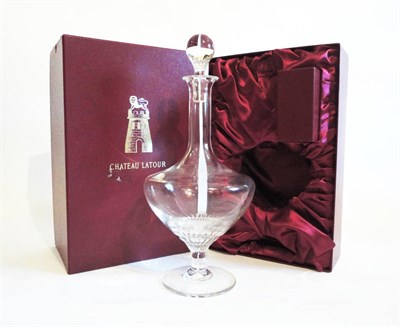 Lot 118 - A Chateau Latour Crystal Carafe/Decanter, the base etched with the Chateau Latour turret, with...