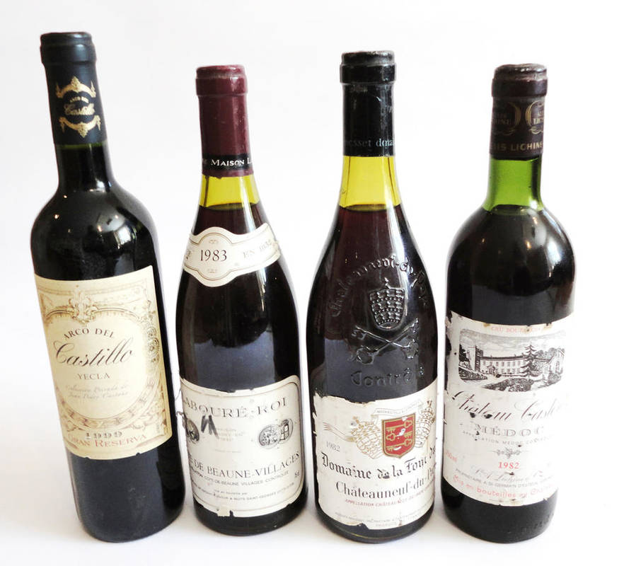 Lot 162 - Chateau Castera 1982, Arco Del Castillo 1999, Domaine De Le Font Du 1982, Cote De...