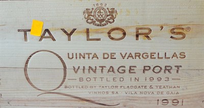 Lot 192 - Taylors 1991 , Quinta De Vargellas vintage port, owc (twelve bottles)