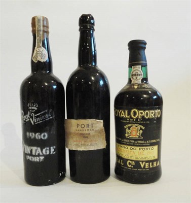 Lot 251 - Royal Oporto 1963, vitntage port, Sandeman 1960, vintage port and Real Vinicola 1960, vintage...