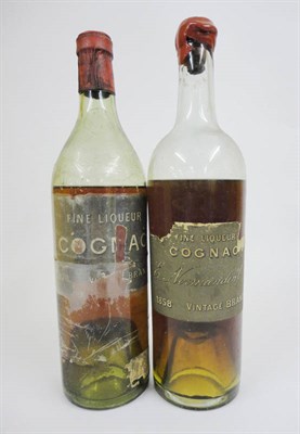 Lot 273 - Fine Liqueur Cognac 1858,  E. Normandin Co., Vintage Brandy, and Fine Liqueur Cognac 1878,  E....