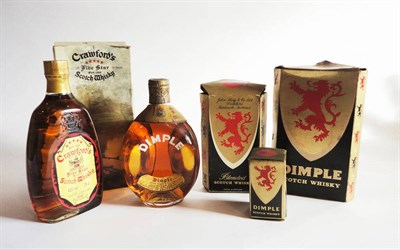 Lot 327 - Crawford's Five Star Scotch Whisky, 75Cl., 40% Vol., with original box, Haig;s Dimple, spring...