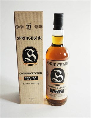 Lot 339 - Springbank 21 Year Old, Cambeltown Single Malt Scotch Whisky, distilled by J & A Mitchell & Co....