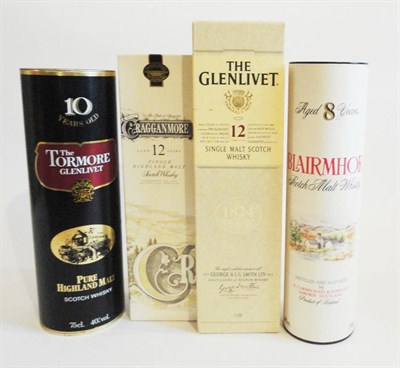 Lot 368 - The Glenlivet 12 Year Old, Single Malt Scotch Whisky, Blairmhor 8 Year Old, Scotch Malt Whisky, The