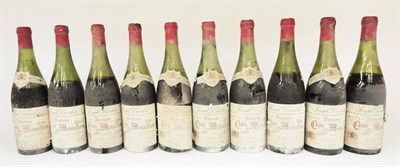 Lot 45 - Clos des Mouches Rouge 1955, Joseph Drouhin (x10) (ten bottles) U: 7-9cm, bin soiled labels,...