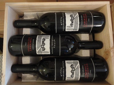 Lot 77 - Wynn's Coonawara 1996, Cabernet Sauvignon (x6) (six bottles) U: into neck/high fill