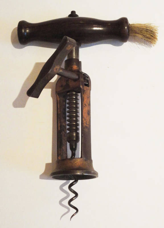 Lot 243 - A London Rack Corkscrew, with turned wooden