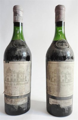 Lot 11 - Chateau Haut Brion 1959, Pessac Leognan (x2) (two bottles) U: both 4cm, soiled and nicked labels