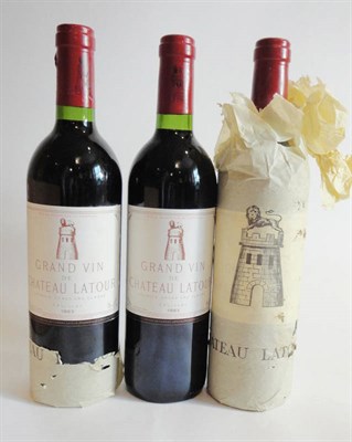 Lot 21 - Chateau Latour 1983, Pauillac (x3) (three bottles) U: all into neck, one capsule damaged, in...