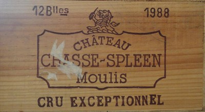 Lot 29 - Chateau Chasse Spleen 1988, Medoc, owc (twelve bottles)